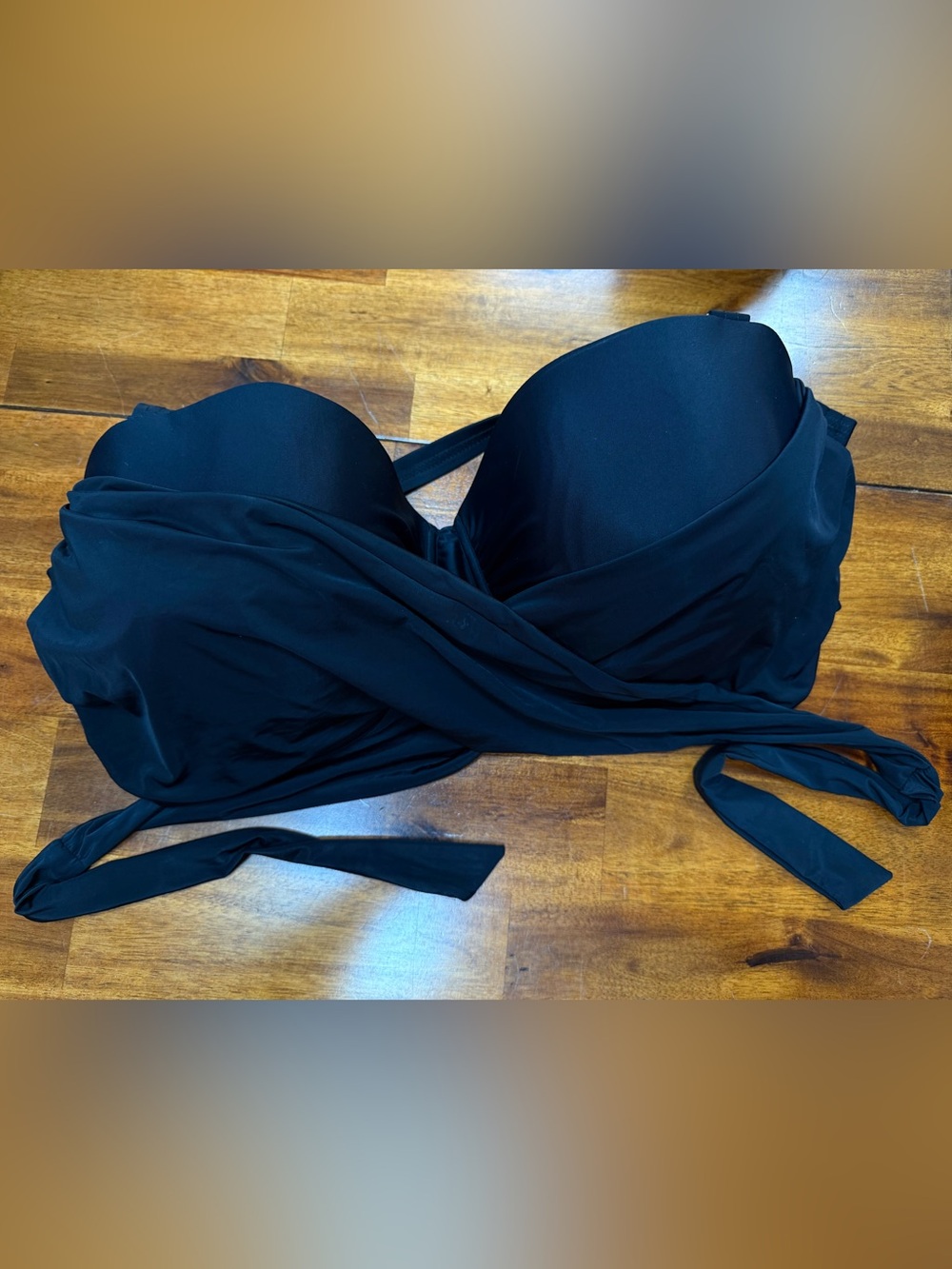 Swimsuits for All Crisscross Cup Sized Underwire Wrap Bikini Top 24 G/H